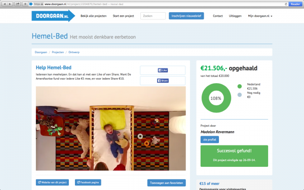 Crowdfunding op doorgaan.nl is gehaald!